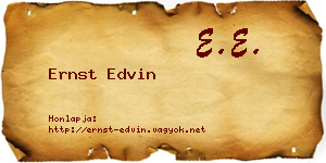 Ernst Edvin névjegykártya